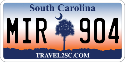 SC license plate MIR904