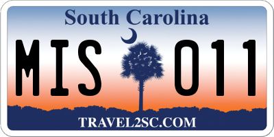 SC license plate MIS011