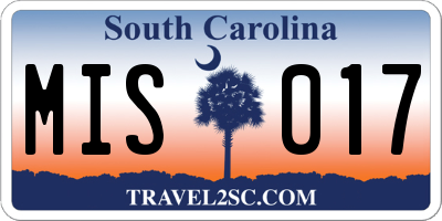 SC license plate MIS017