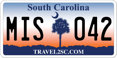 SC license plate MIS042