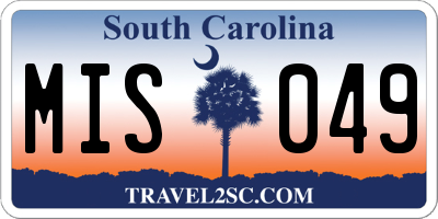 SC license plate MIS049