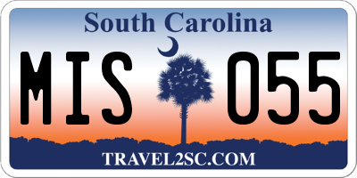 SC license plate MIS055