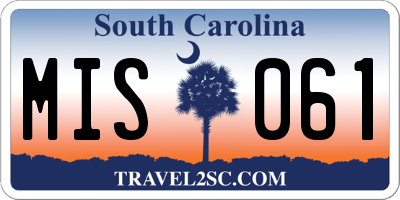 SC license plate MIS061