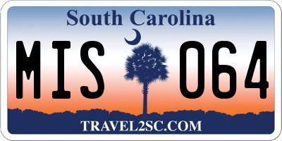 SC license plate MIS064