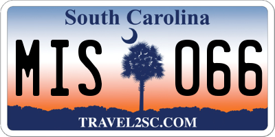 SC license plate MIS066