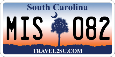 SC license plate MIS082