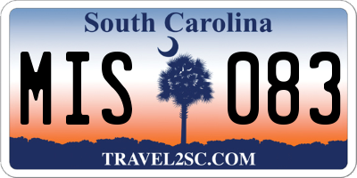 SC license plate MIS083
