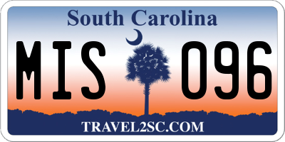 SC license plate MIS096