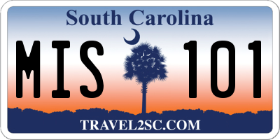 SC license plate MIS101