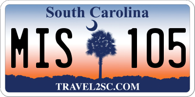 SC license plate MIS105