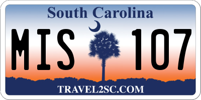 SC license plate MIS107