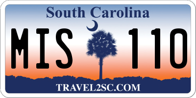 SC license plate MIS110