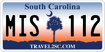 SC license plate MIS112