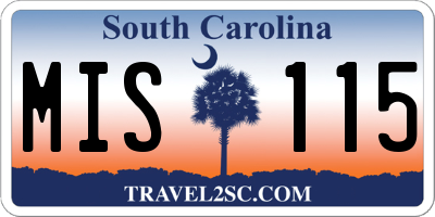 SC license plate MIS115