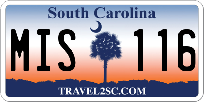 SC license plate MIS116