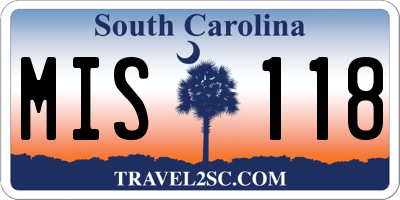 SC license plate MIS118
