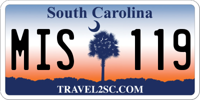 SC license plate MIS119