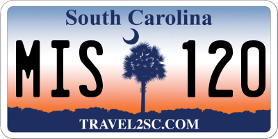 SC license plate MIS120