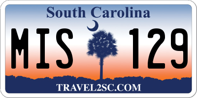 SC license plate MIS129