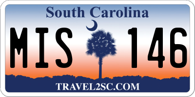 SC license plate MIS146