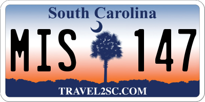 SC license plate MIS147