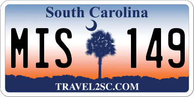 SC license plate MIS149