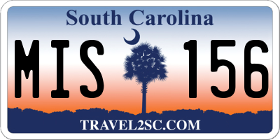 SC license plate MIS156