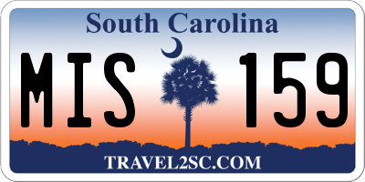 SC license plate MIS159