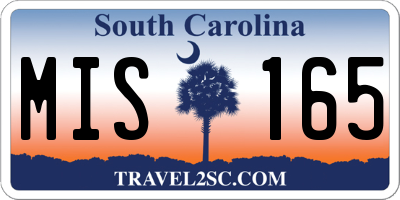 SC license plate MIS165