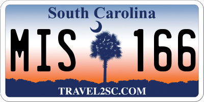 SC license plate MIS166