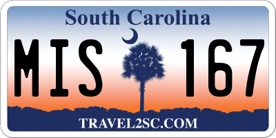 SC license plate MIS167