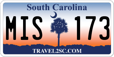 SC license plate MIS173
