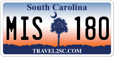 SC license plate MIS180