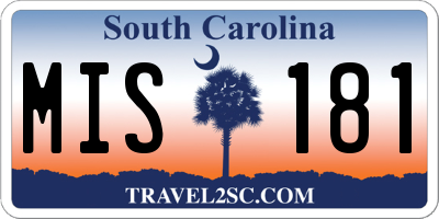 SC license plate MIS181