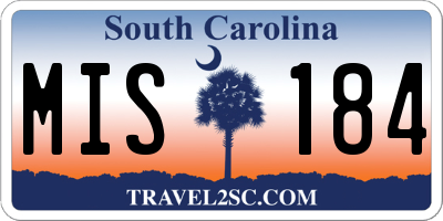 SC license plate MIS184