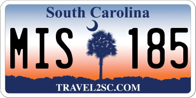 SC license plate MIS185
