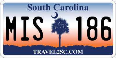SC license plate MIS186