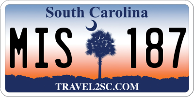 SC license plate MIS187