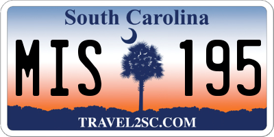 SC license plate MIS195