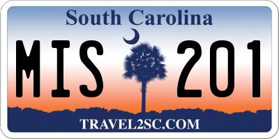 SC license plate MIS201