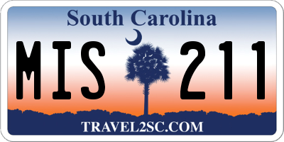 SC license plate MIS211