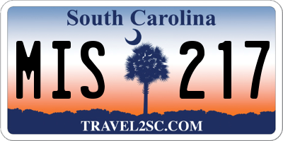 SC license plate MIS217