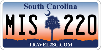 SC license plate MIS220