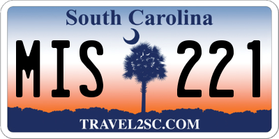 SC license plate MIS221