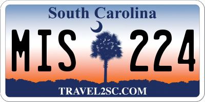 SC license plate MIS224