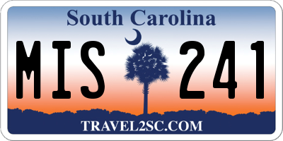 SC license plate MIS241