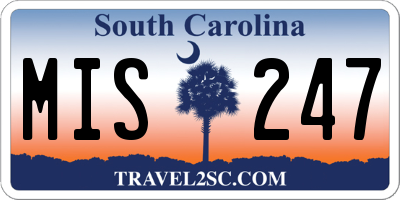 SC license plate MIS247