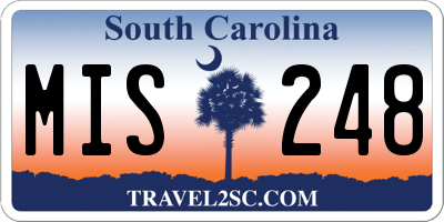 SC license plate MIS248