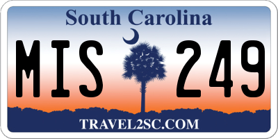 SC license plate MIS249