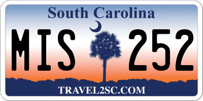 SC license plate MIS252